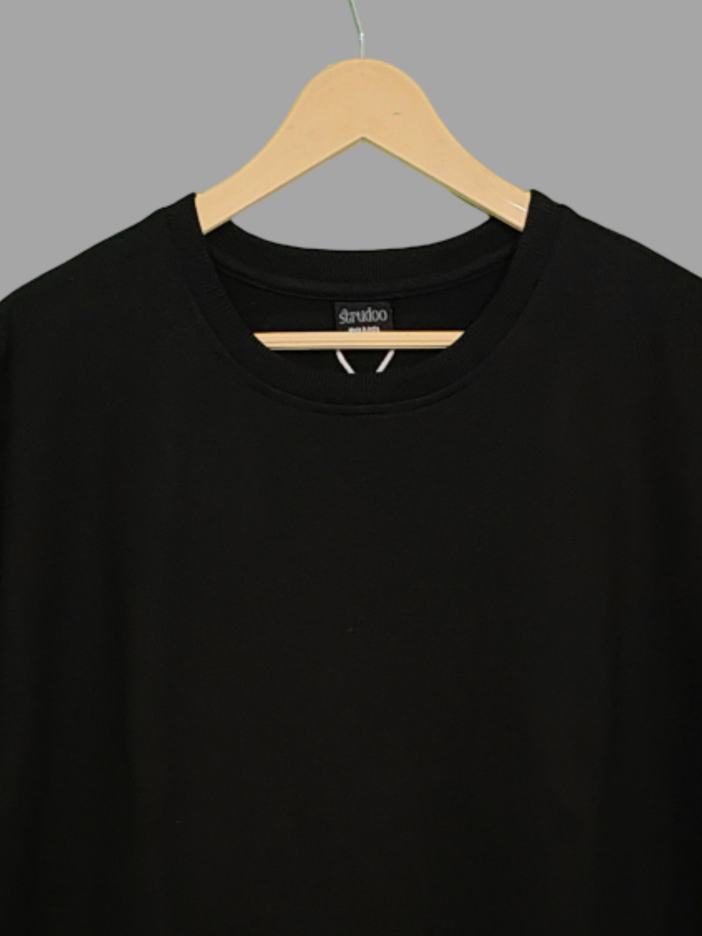 French Terry Cotton Oversize Fit T-shirt - Black Strudoo