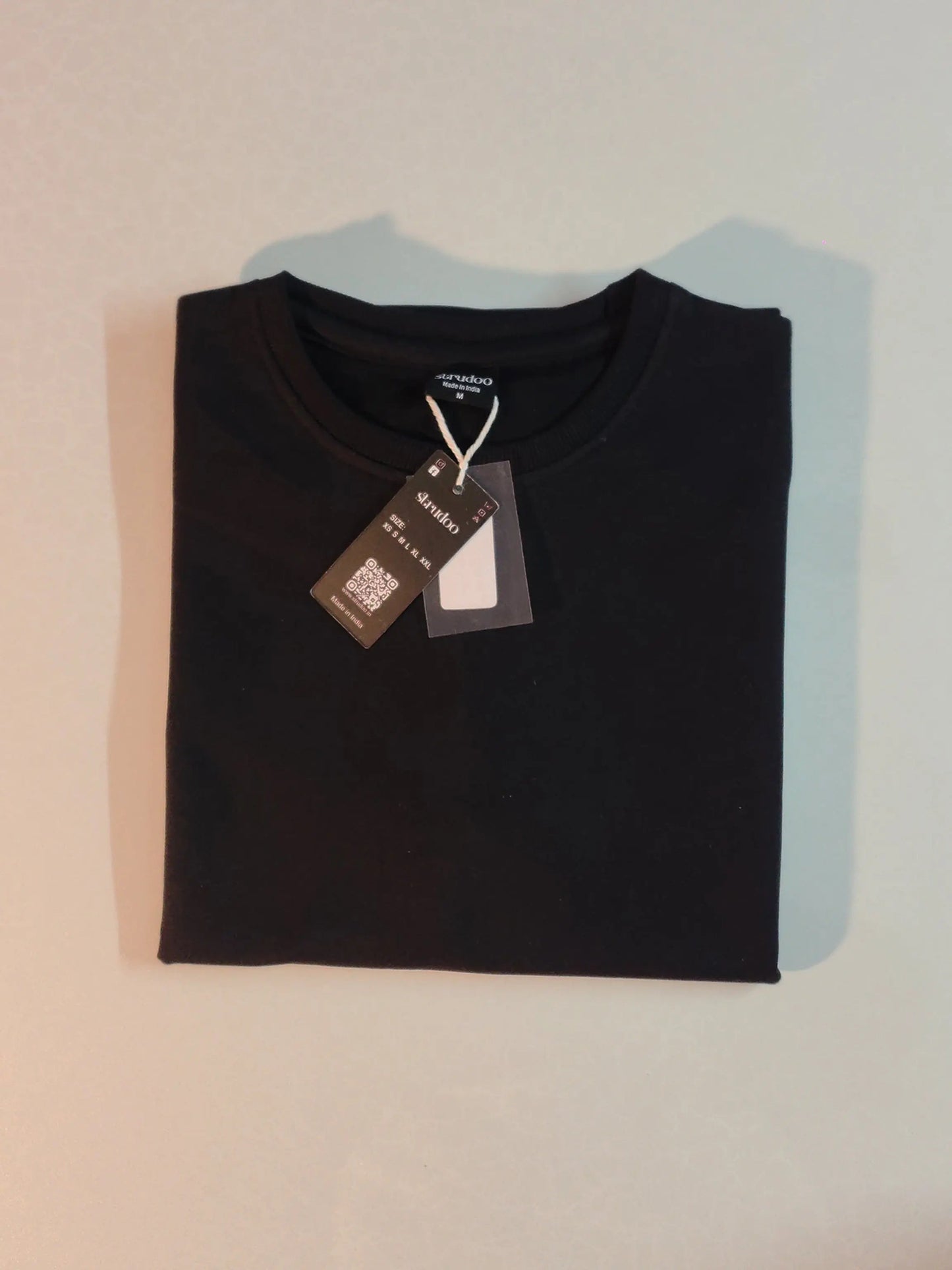 French Terry Cotton Oversize Fit T-shirt - Black