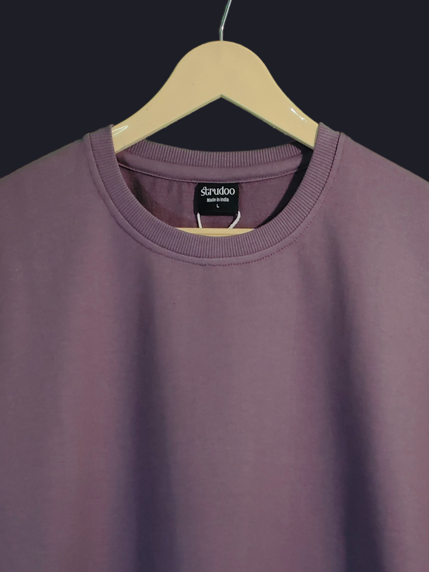 French Terry Cotton Oversize Fit T-shirt - Dusk Strudoo