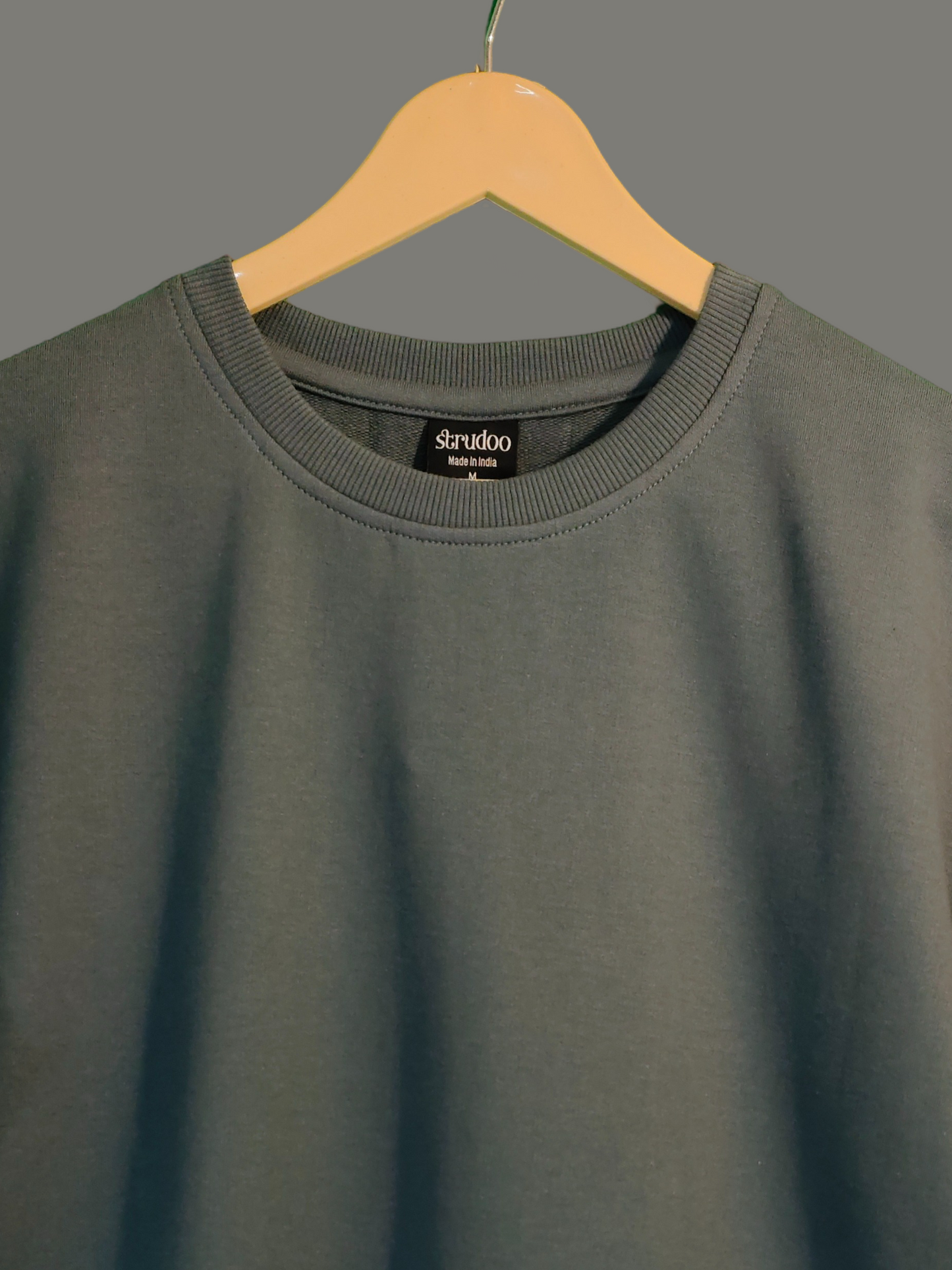 French Terry Cotton Oversize Fit T-shirt - Electric Blue Strudoo