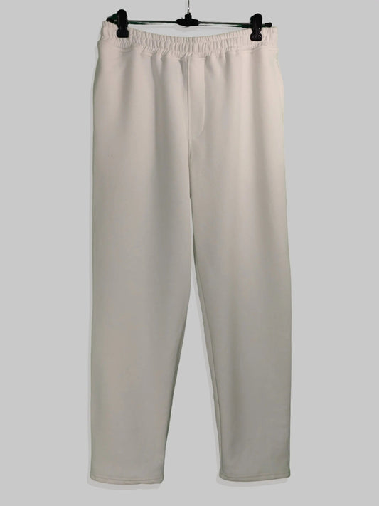 Unisex Cotton Fleece Joggers - White strudoo